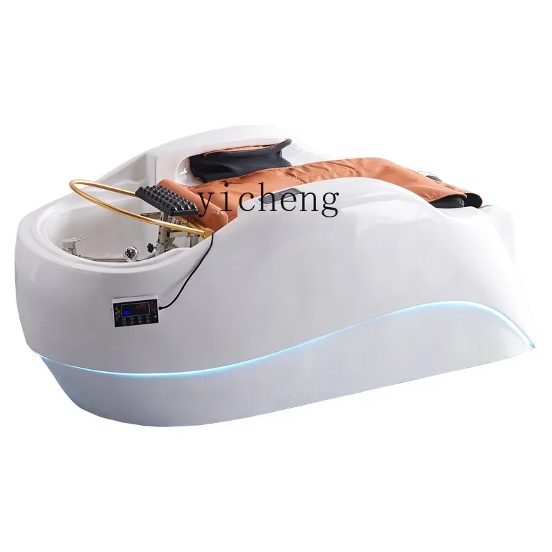 ZC Ceramic Basin Intelligent Electric Massage Shampoo Bed Head Therapy Bed Water Circulation Steaming Bed