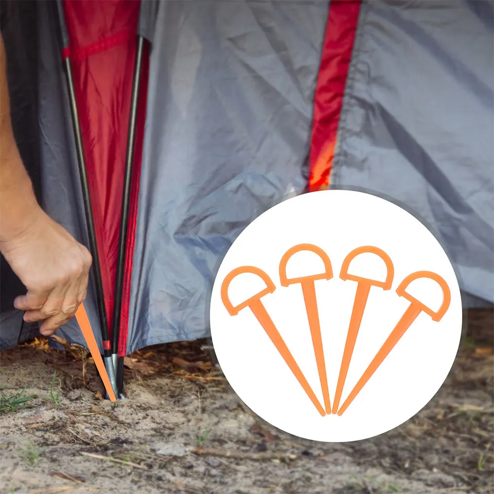 

12pcs Heavy Duty Tent Durable Lightweight Plastic Ground Pegs For Camping Tents Canopy Beach Lawn Stakes Reusable Outdoor Gear