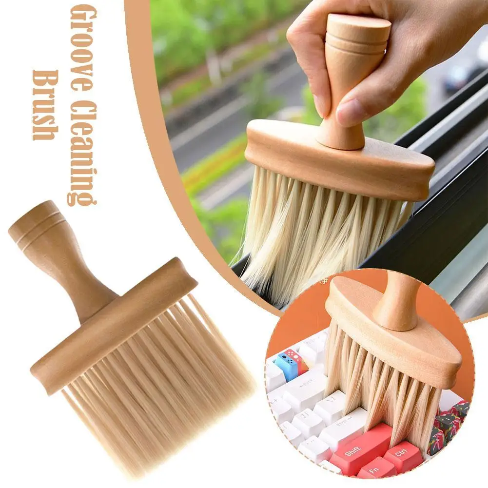 Hand Broom Soft Dust Brush with Short Handle Duster for Counter, Bench, Car, Furniture, Bed, Windowsill, Woodworking