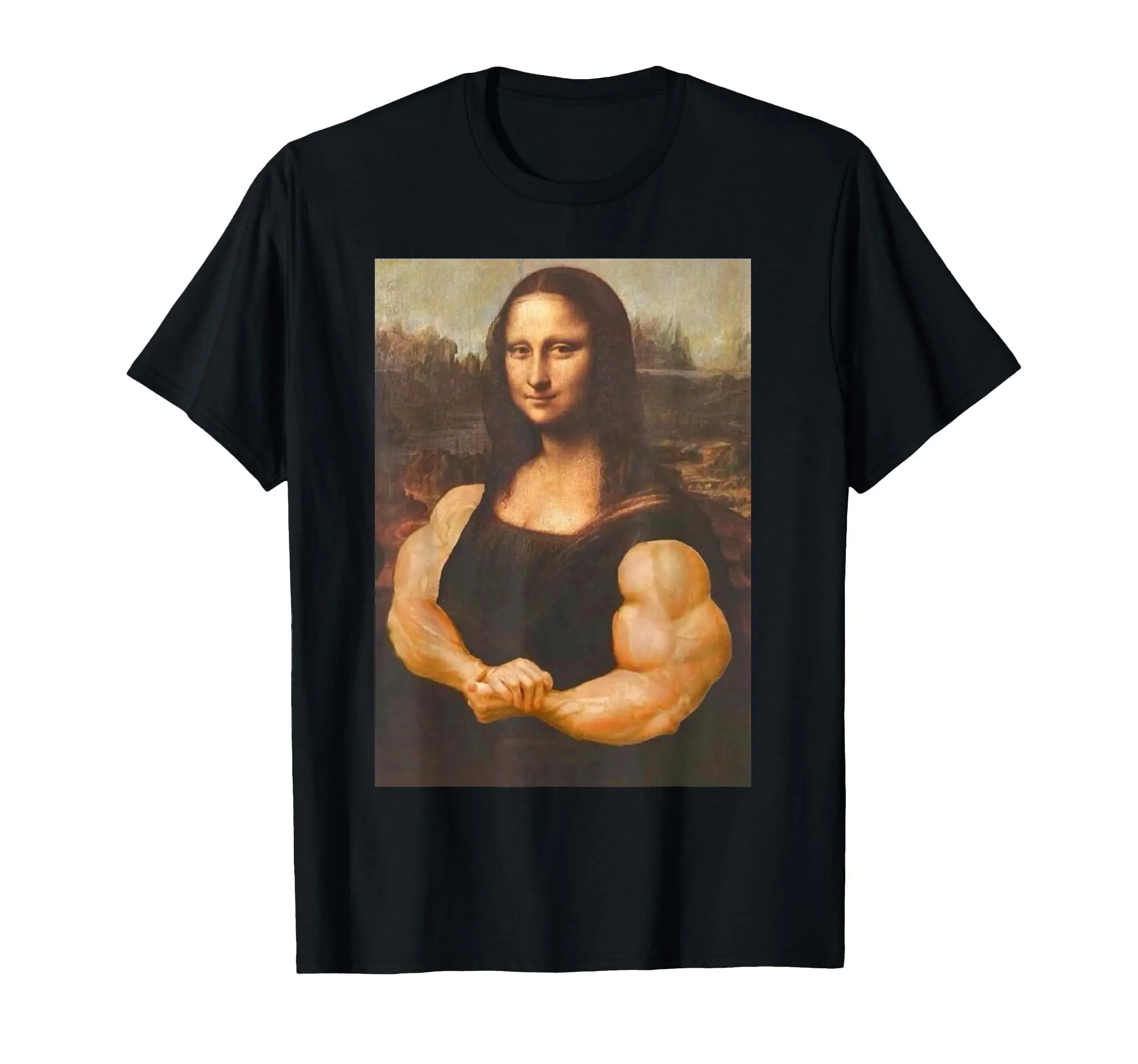 Hot-Selling Fashion Mona Lisa Bodybuilding Muscle Gym Short Sleeve Men Women Leisure Drop Pure Nice Cotton Loose Tee