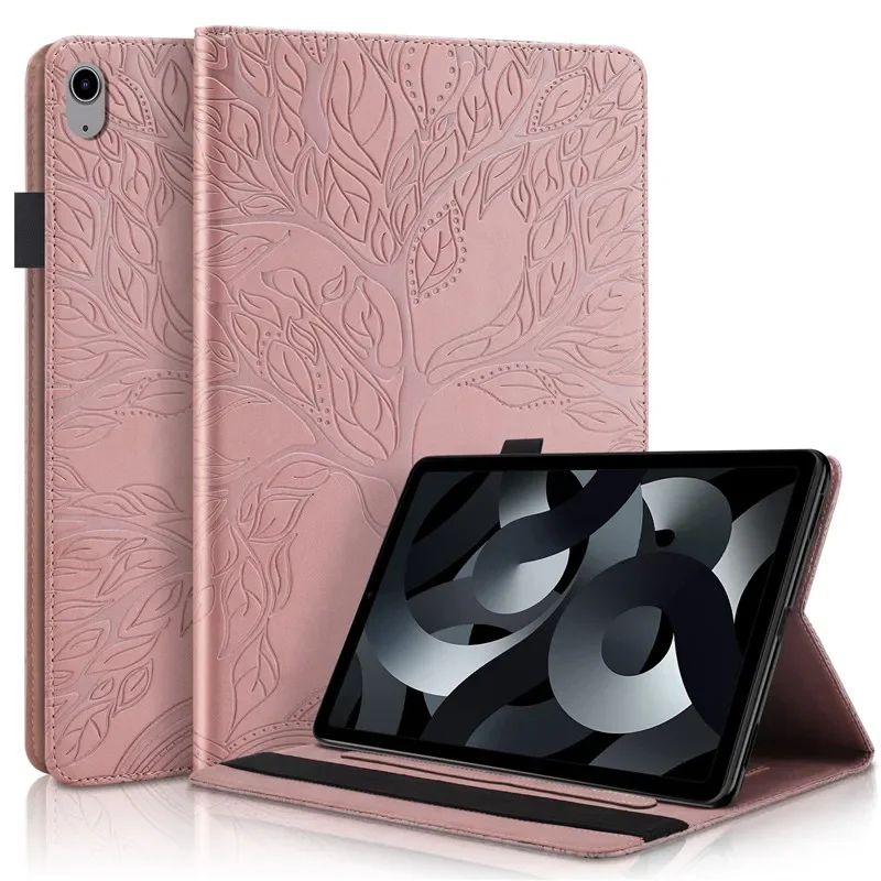Tablet Coque For iPad A16 Case Emboss Tree Flip Wallet Stand Cover For Funda iPad 11 11th Generation 2025 Case Capa