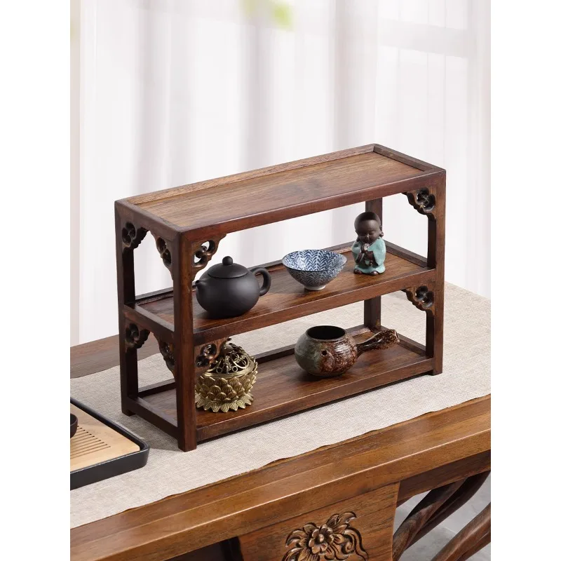 

Chinese solid wood desktop Bogu rack, teapot display shelf, teacup, tea set storage rack, tea table shelf, tea rack.