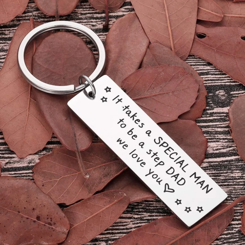 Stepdad Keychain Gifts for Him Step Father Non-Biological From Wife Kids  Fathers Day Birthday Wedding Gifts DIY Custom Wholsale