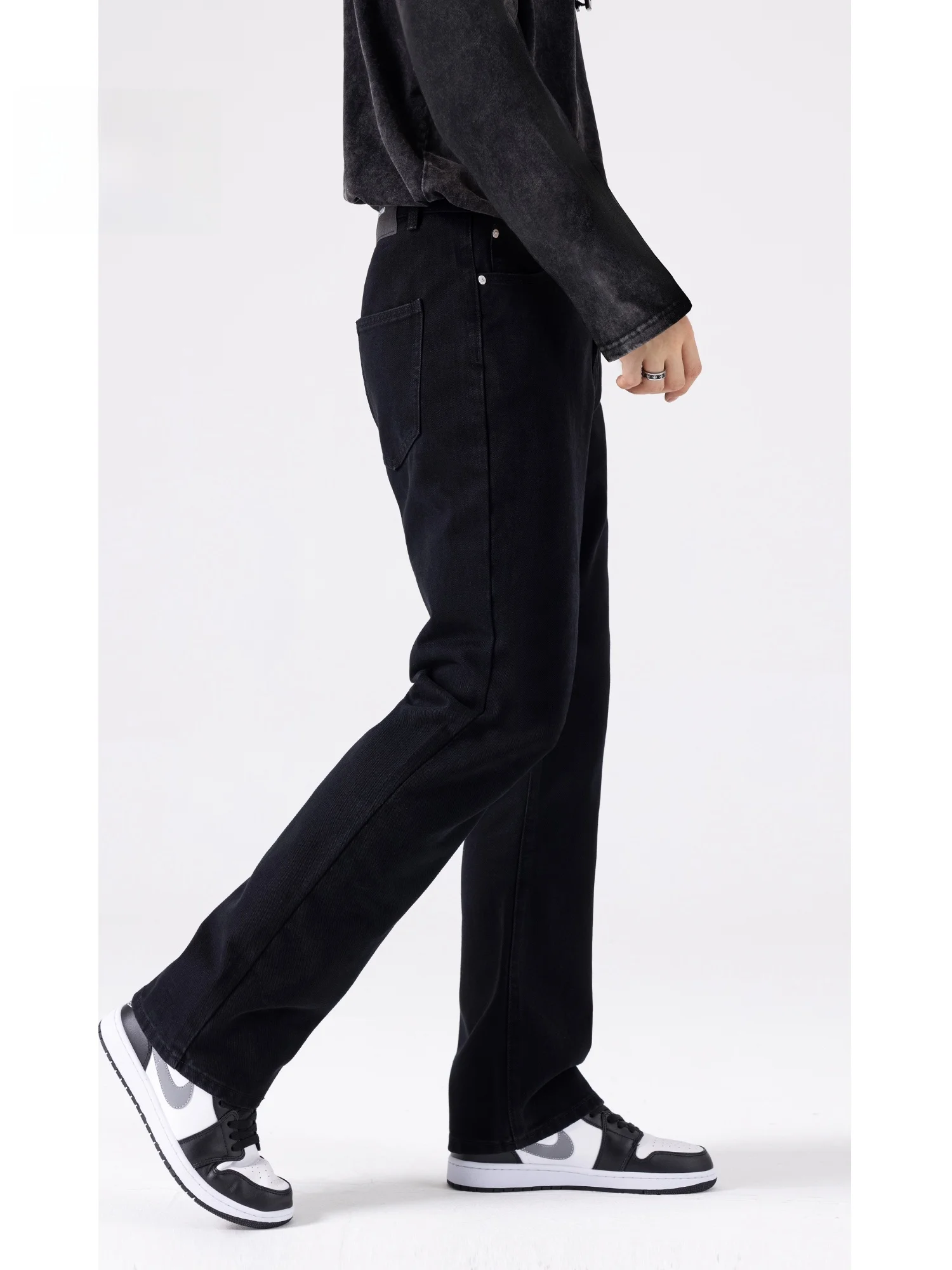 

Мужские винтажные джинсы Bla Waed, свободные, прямые, повседневные брюки с разрезами, микро-клеш, хлопок, молодежный бренд Faion