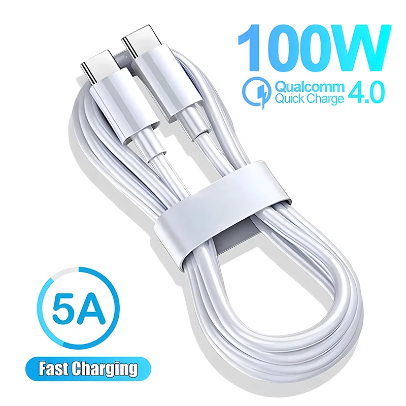 PD 100W USB C to Type C Cable For Samsung S23 S22 Ultra Xiaomi 13 12 Huawei Oneplus For Charger Cable Fast Charging Accessories