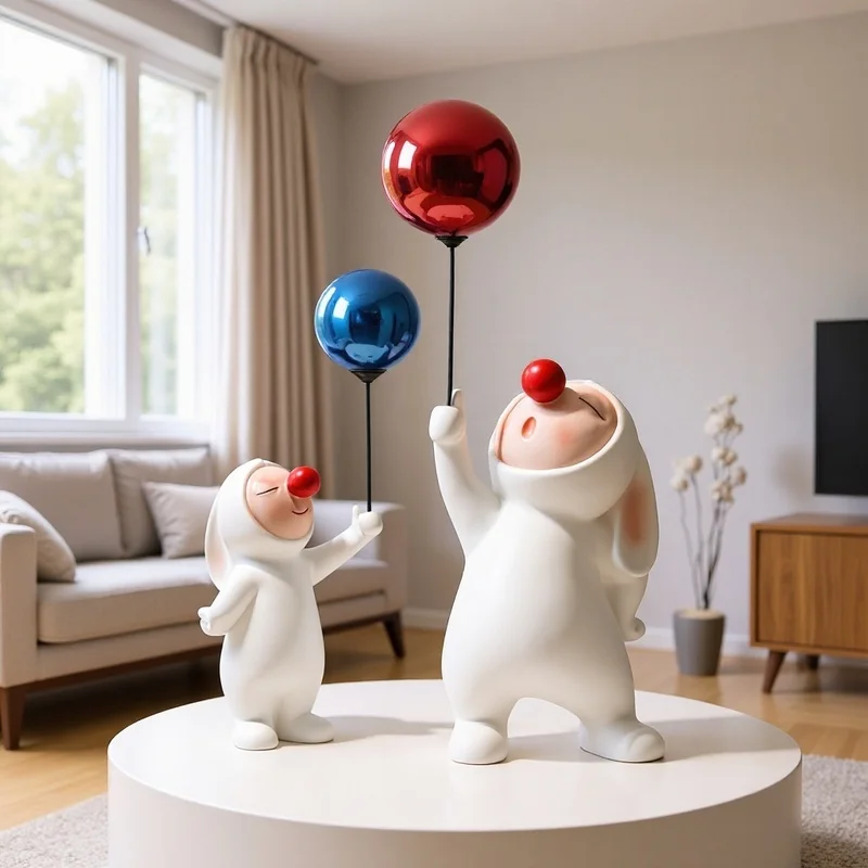 High-End Creative Balloon Rabbit Ornament Animal Living Desktop Advanced Sense Entrance Display Window Home Room Decoration