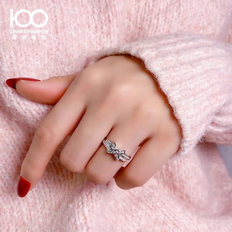 CH26 Platinum ring for women, classic personality, simple daily wear, diamond ring arrangement, diamond ring gift trend