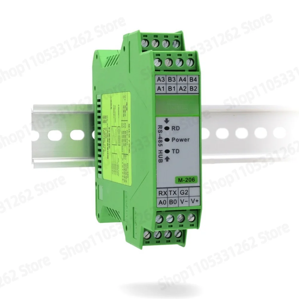 RS485 Hub 4 Port Splitter 1 to 4 RS232 RS485 Converter Optical Isolation M-206