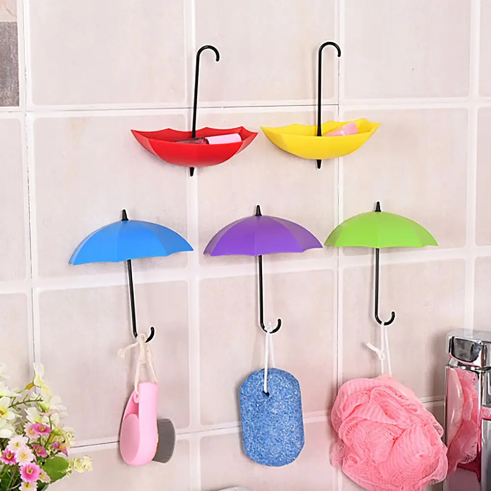 Non-marking Kitchen Organizer Wall Door Clothing Hanger Bathroom Kitchen Home Decorative Storage Rack Umbrella Hook Wall Hook