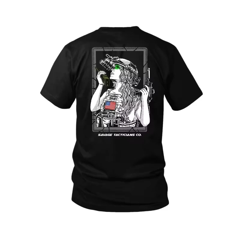 2026 New Tactical Oversized Unisex Streetwear T Shirt Framed Tactical Woman Back Graphic Tee Short Sleeve Tops