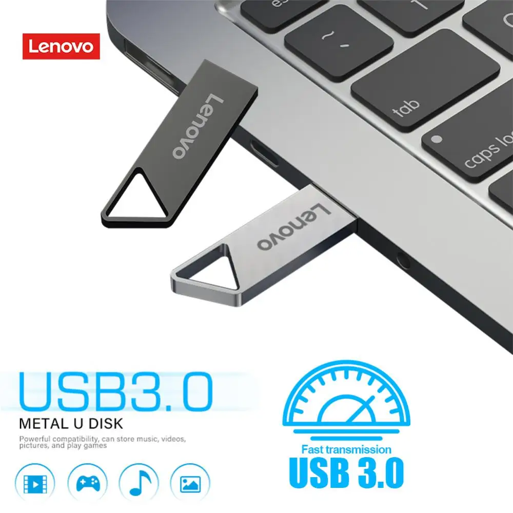 Lenovo USB 3.2 2TB Flash Drive High Speed USB Pen Drive 1TB 512G Type-C Interface Dual-Use Flash Memory Stick For Phone Computer