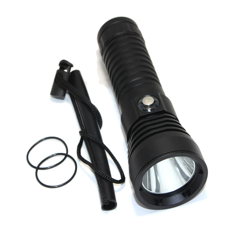 Diving Flashlight 5000LM L2 LED Underwater Torch Waterproof Lamp White Light Diving Scuba Torch + 26650 Battery + Charger