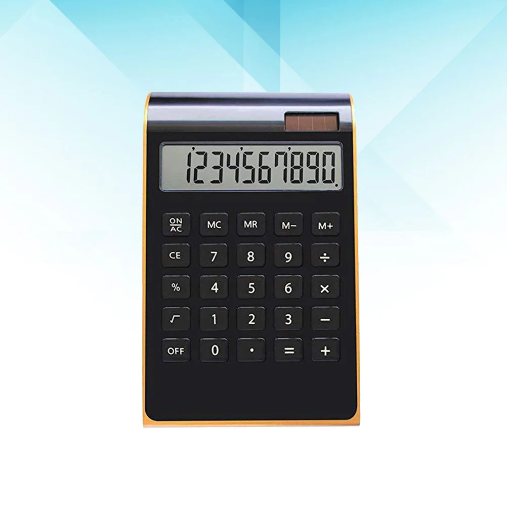 

1Pcs Calculator Portable Electronic Solar Ultra-Thin Gold Border No Financial Office School Home Calculator
