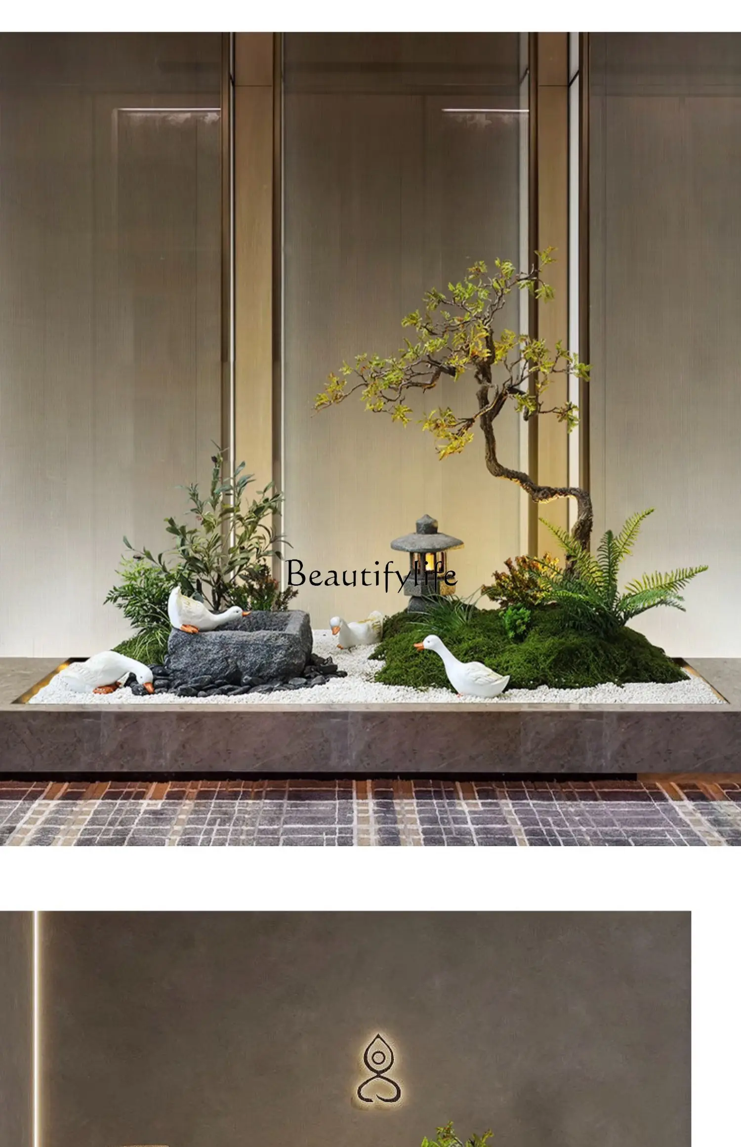 Artificial Greeting Pine Chinese Style Dry Mountain Underwater Corner Decoration Hallway Fake Trees