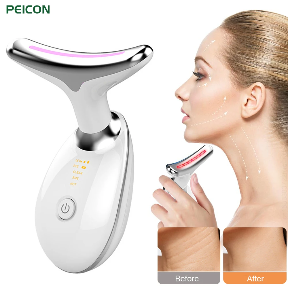 Facial Massager EMS Face Neck Lifting Beauty Tighten Device Rejuvenation Thin Double Chin Vibrator Remove Neck Lines Massager