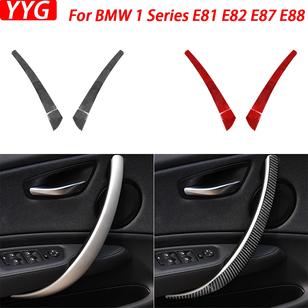 

For BMW 1 Series E81 E82 E87 E88 2008-2013 Car Accessories Carbon Fiber Inner Door Armrest Panel Trim Cover Interior Sticker