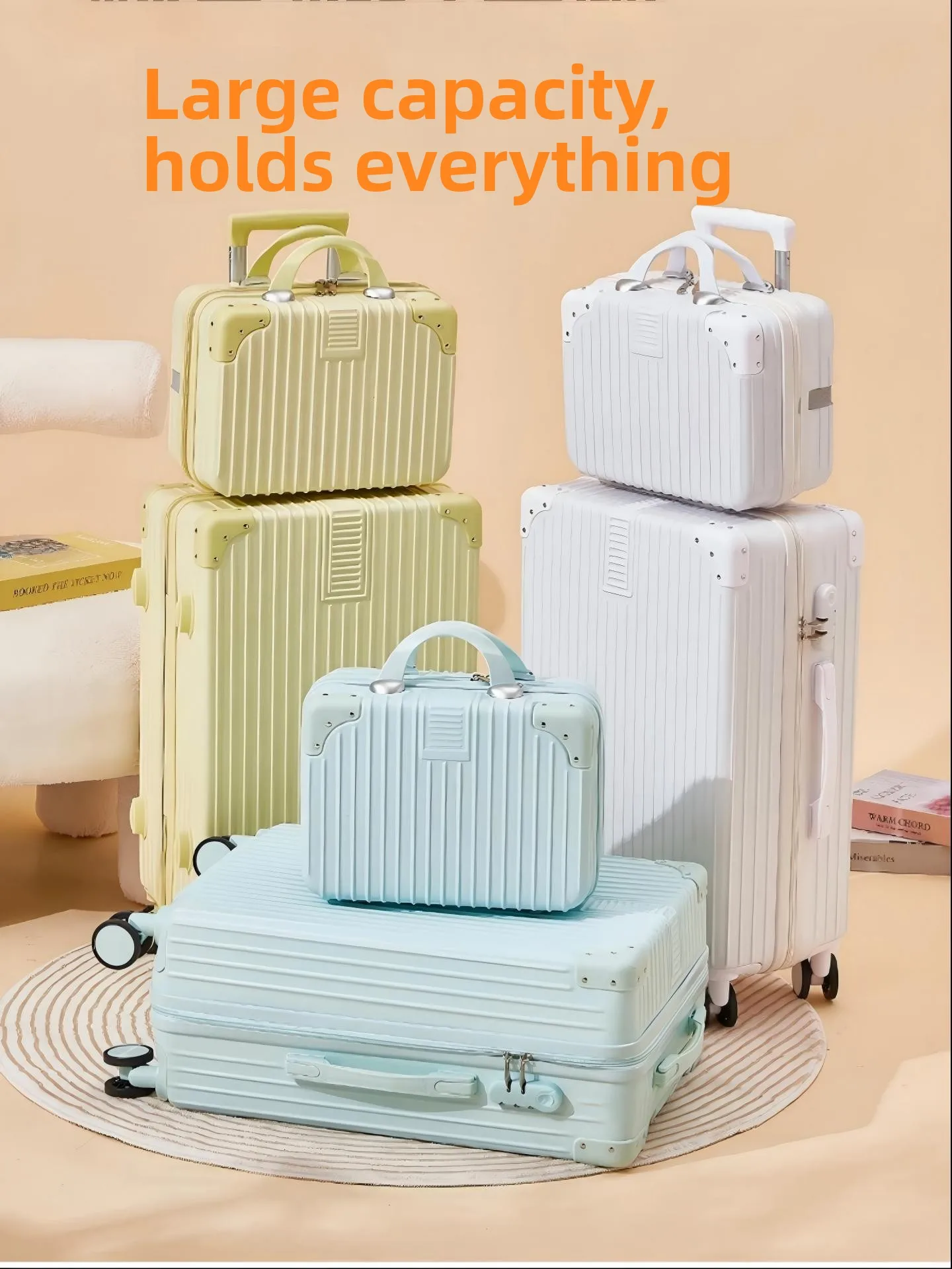 

Модный ретро-чемодан для ручной клади 20 дюймов с бесшумными универсальными колесами, кодовым замком, из ABS/PC материала