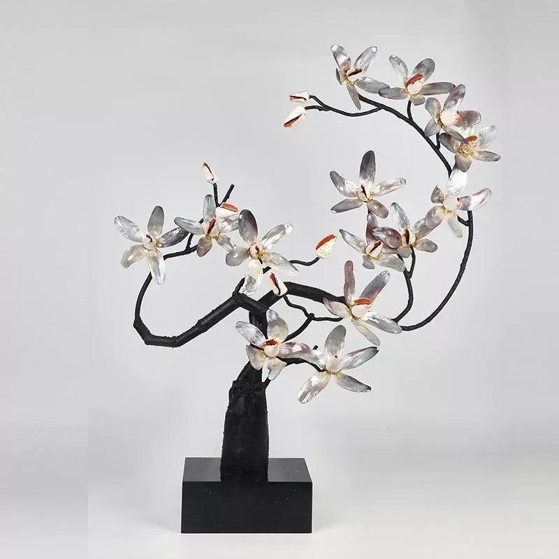 for Xiaohongshu style fortune tree rich flower iron art natural shell eternal flower home jewelry craft ornament