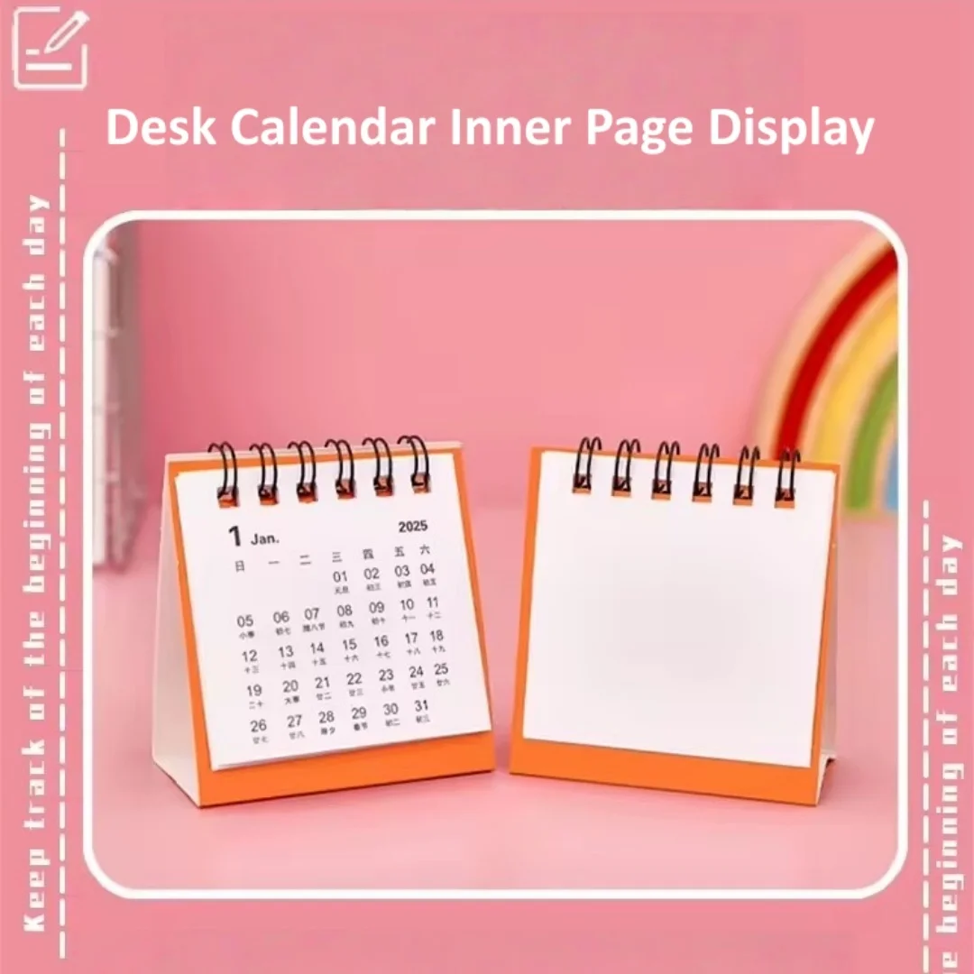 

2026 Cartoon Mini Desk Calendar Ins Student Desktop Punch Card for Display Calendar Cute Fruit Writing Desk Calendar