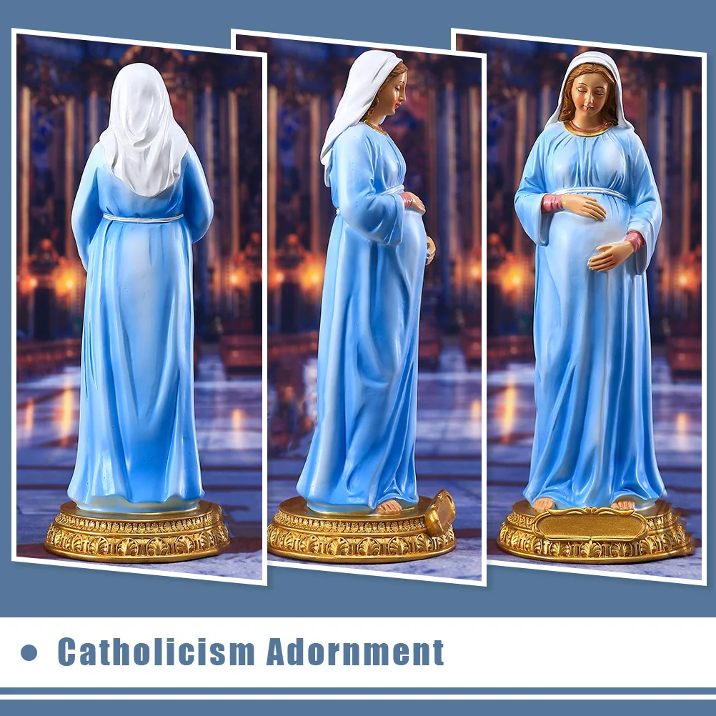 Catholic Religious Decor Our Lady Ornament Home Classic Virgin Mary Vintage Resin