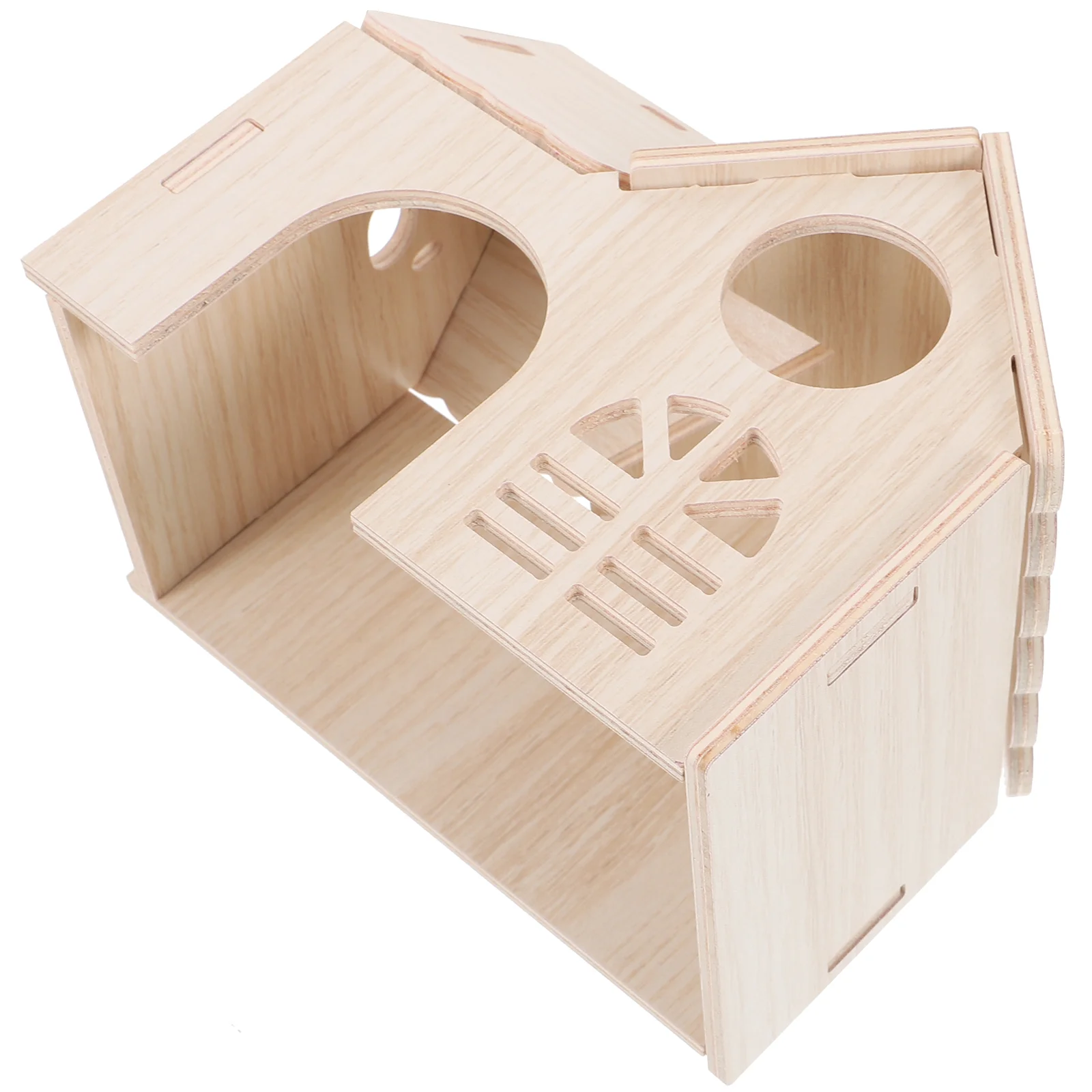 Hamster Wood House Rabbit Guinea Pig House Rabbit Household Decorative Cage Hamster Hideout Wooden House Wear-Resistant Pet Cage