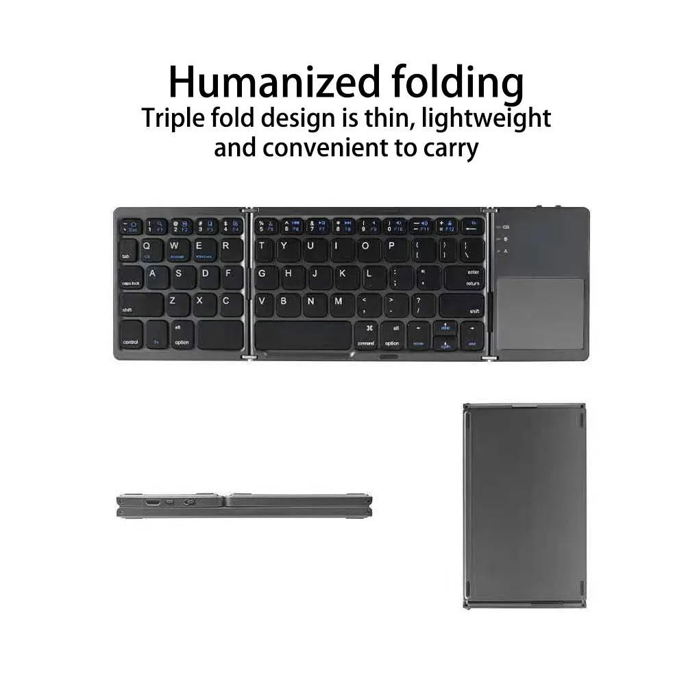 ABS Gaming Keyboard Foldable Micro 140mAh Rechargeable 64 Keys Bluetooth-compatible Laptop Tablet Keypad Accessories