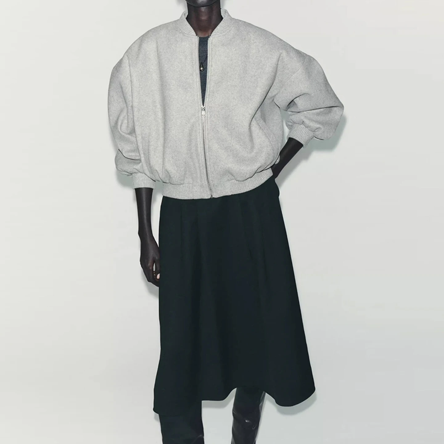 Fall 2025 Women's Faion Soft Loose Pilot Jaet Casual Sle Outerwear Z Brand Long Sve Zipper Closure