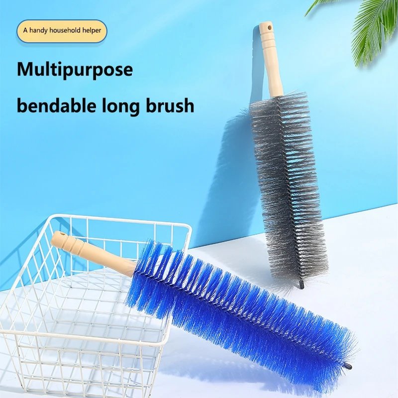 New Bendable Fan Brush Ultra-Fine Bristles Fan Inner Duster Remover Long Handle Air-conditioner Furniture Shutter Cleaning Tool