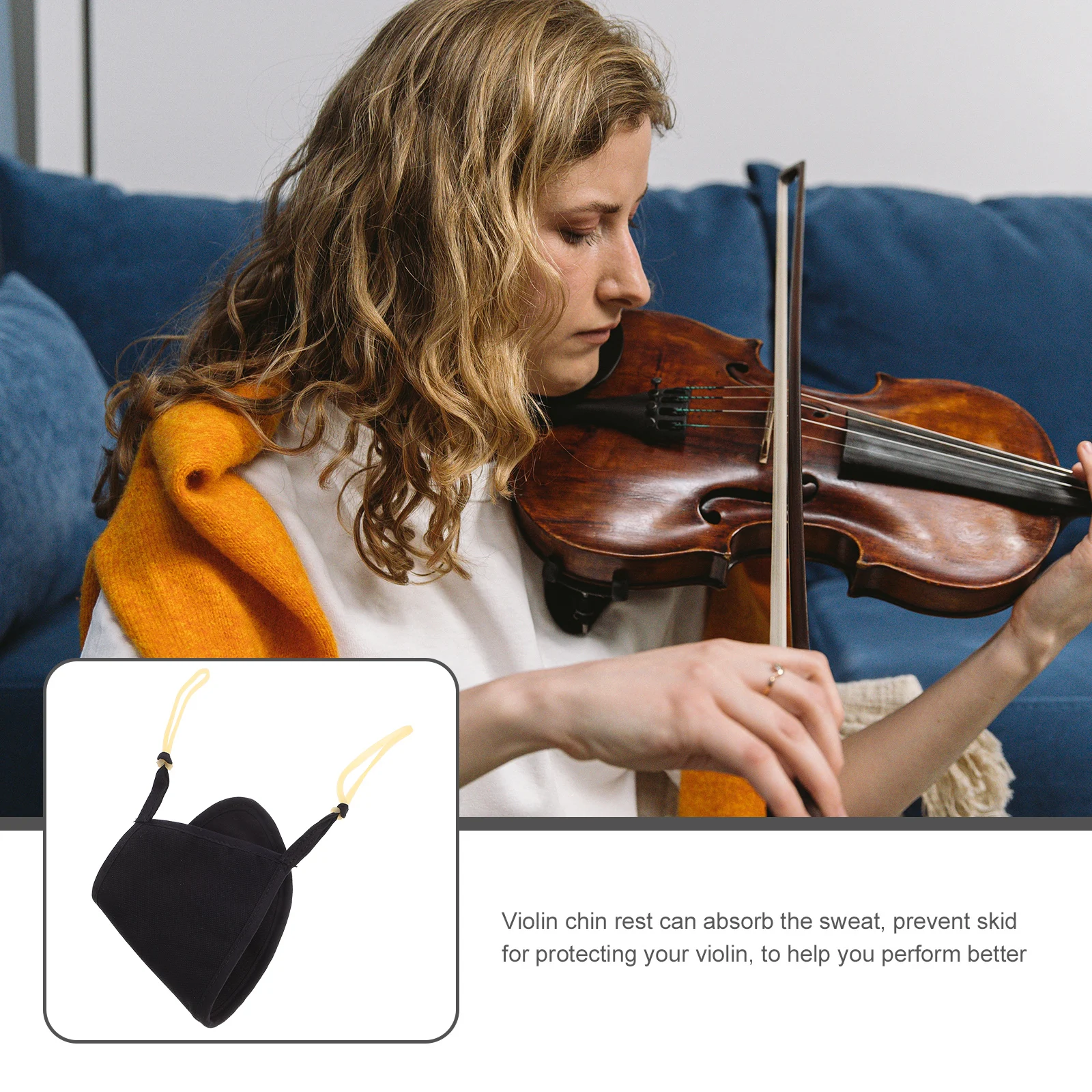 

Comfortable Chin Rest Pad Washable Skin-Friendly Accessory Durable Replacement Part For Violin Players Easy Install Professional