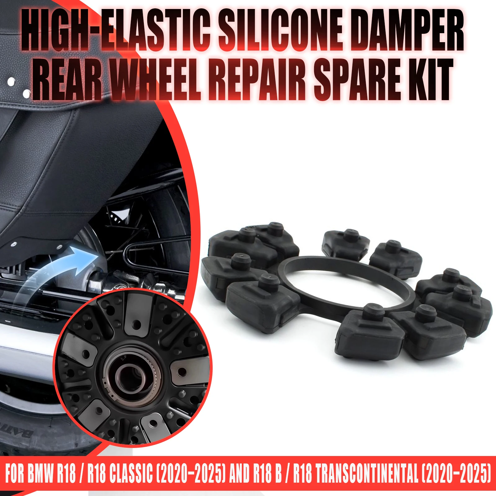 For R18 R18B R18 Roctane R18 Transcontinental R18 Classic Motorcycle Sprocket Hub Damper Kit Rear Wheel Drive Buffer Set