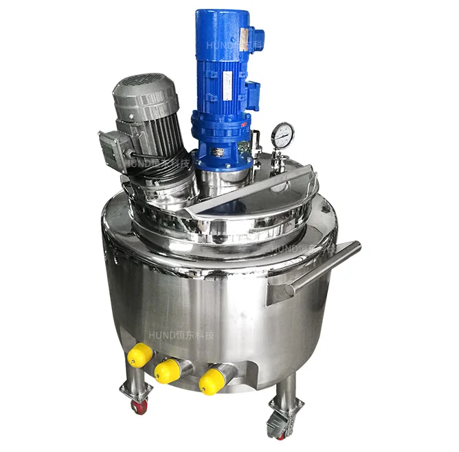 Stainless steel durian juice paste heating cooling double jacket mixing tank with agitator and homogenizer high shear mixer