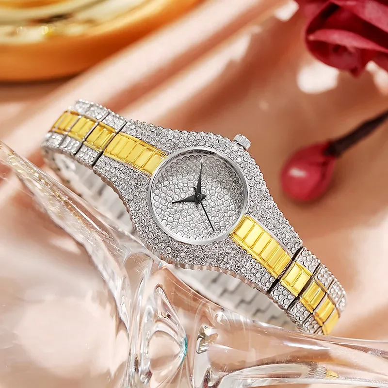 Bracelet à quartz avec biscuits pour femmes et filles, montre-bracelet, ceinture en acier allié, marque supérieure, luxe léger, nouvelle mode