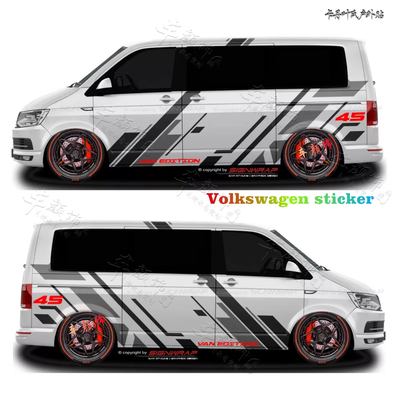 

Car stickers FOR Volkswagen T6 Appearance decoration Fashion decals T4 T5 Metway personalized custom stickers Accessories