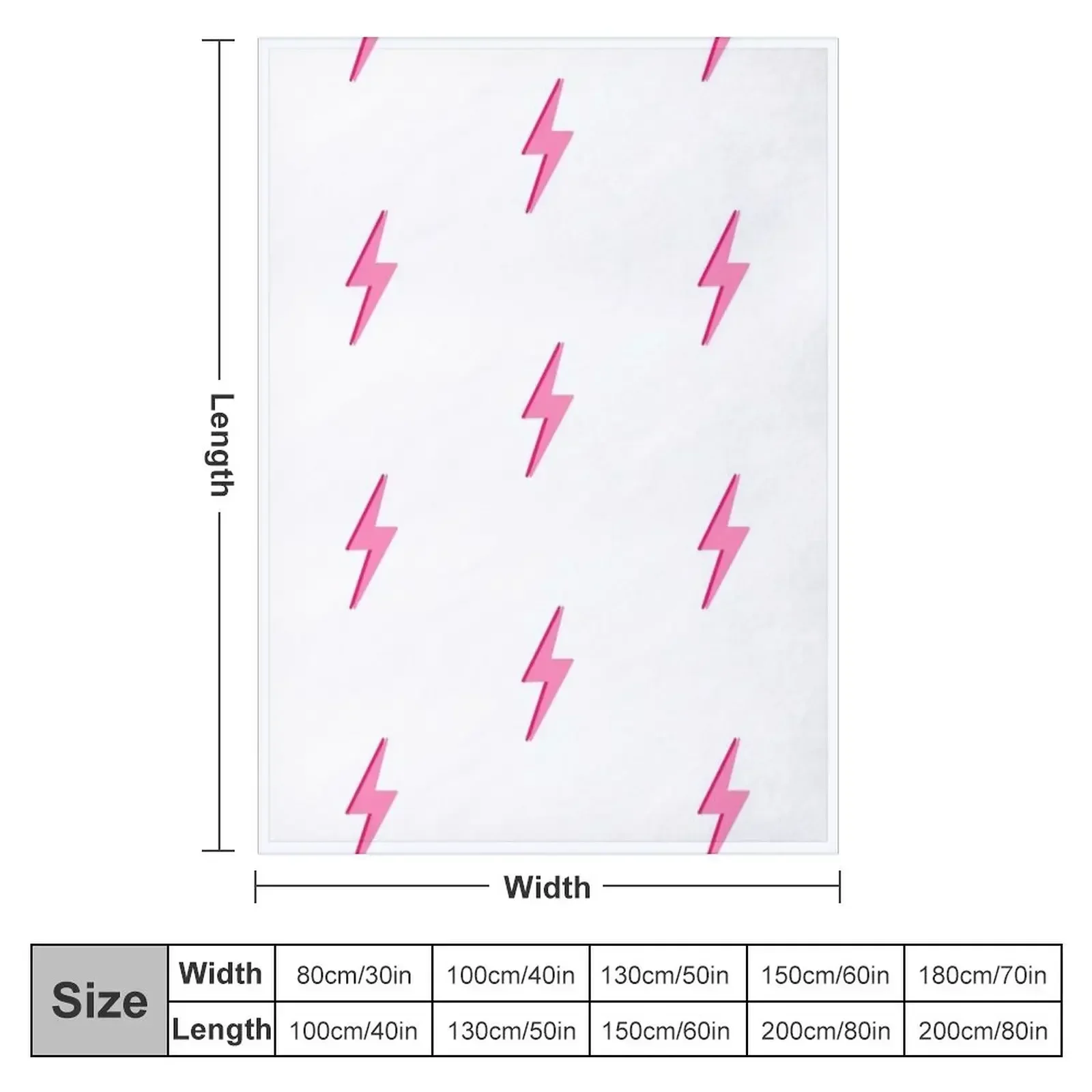 Pink Lightning Bolt Throw Blanket couch cozy soft plush fuzzy picnic outdoor blanket
