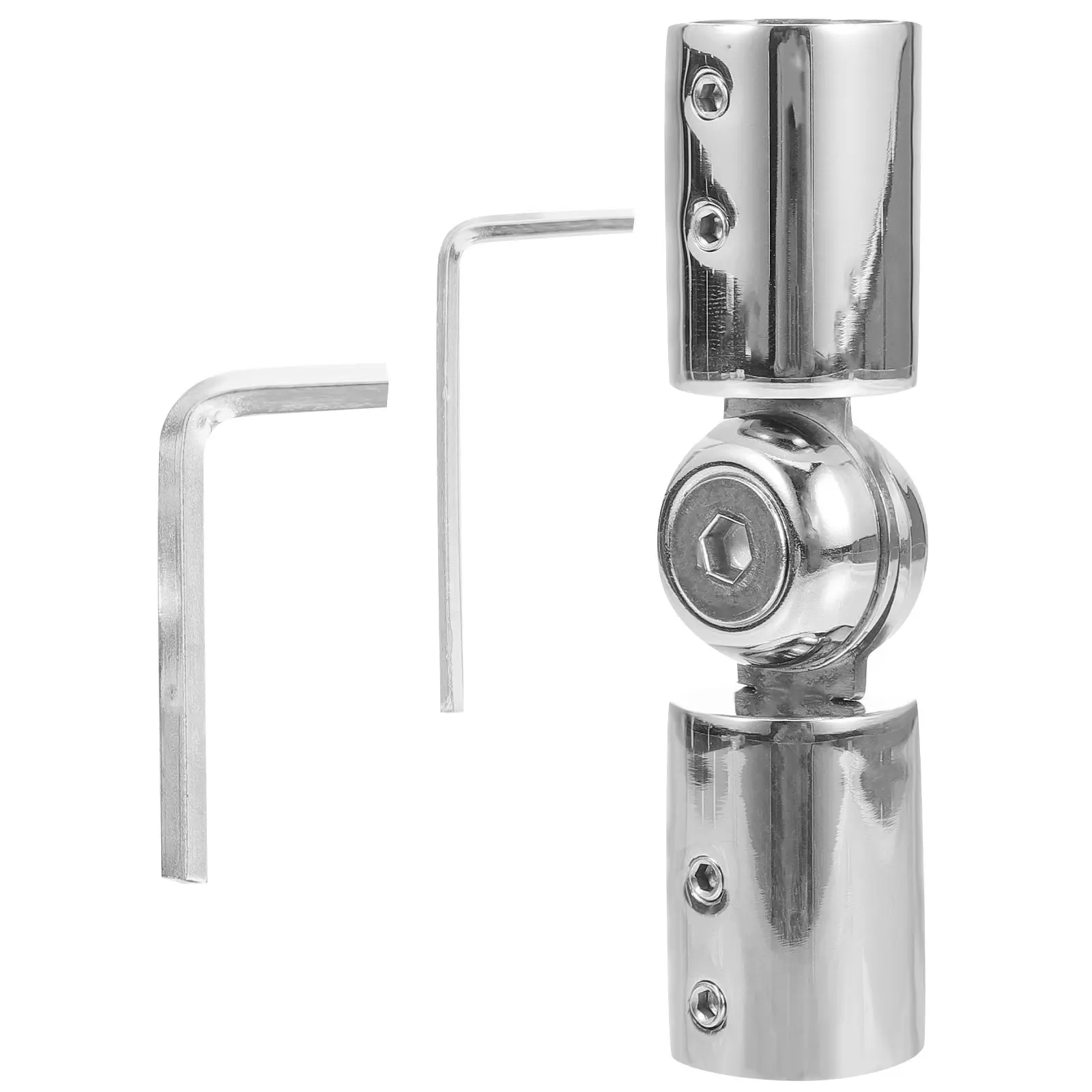 

Stainless Steel Round Tube Connector 19mm Bright Finish Adjustable Hinged Elbow Bracket Heavy Duty Zinc Alloy Bathroom Fittings