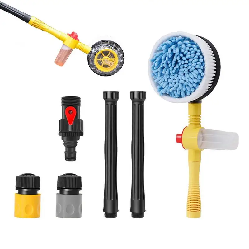 

Car Wash Tool Flow Foam Brush Rotating Car Washer Microfiber Chenille Car Cleaner Vehicle Self-Washing Brush Sponge Cleaning