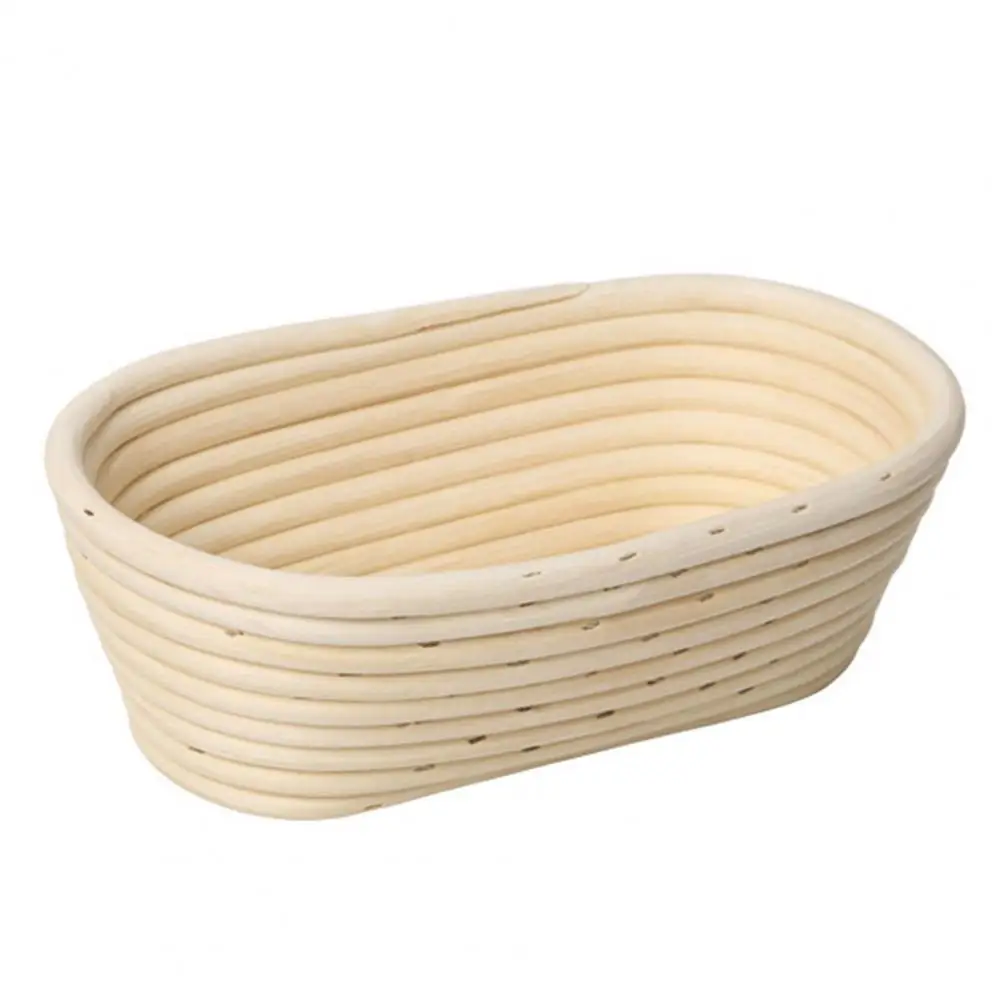 Sourdough Bread Basket Linen Lined Fermentation Basket Handmade Oval Rattan Banneton Basket for Sourdough Bread Proofing Food