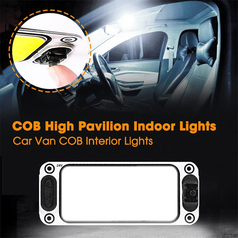 #A 12-24V Car Interior Lighting LED Reading Night Strip Light Interior Light Dome Lamp With On Off Switch For Van Lorry Truck