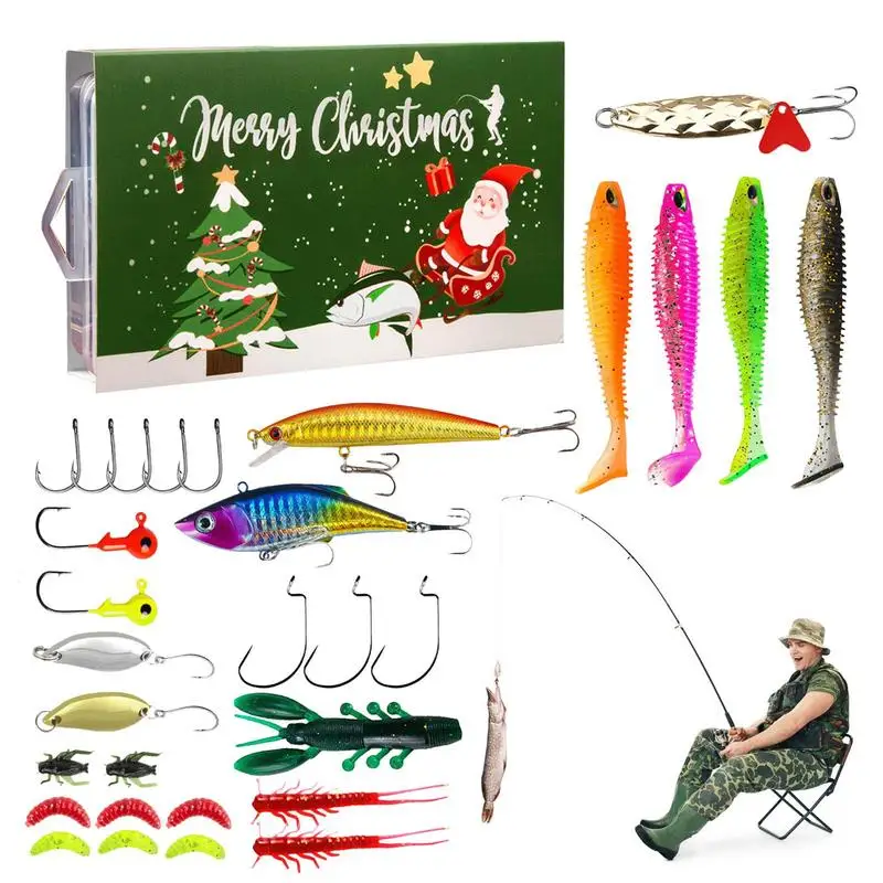 Fishing Tackle Kit Travel Fishing Bait Holiday Fishing Set With Tackle Box Including Bait Jig Hook Soft Bait For Saltwater