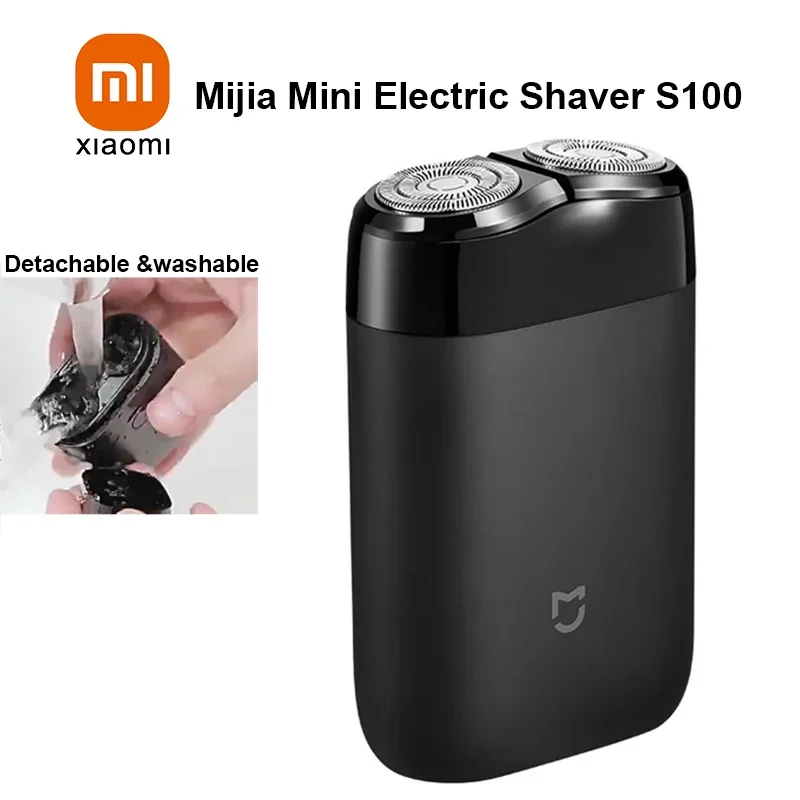 Aparelho de Barbear Elétrico XIAOMI Mijia S100 Portátil para Homens - Mini Aparador de Barba de Viagem, Recarregável Tipo-C, Ferramenta de Barbear à Prova d'Água