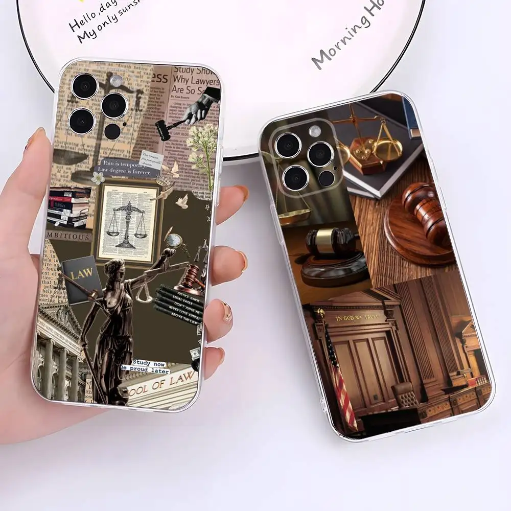 

Law Lawyer Judge Phone Case For iPhone 17,16,15,14,13,12,11 Pro,Max,Plus,X,XS,XR,SE4,E Mini Transparent Soft Cover