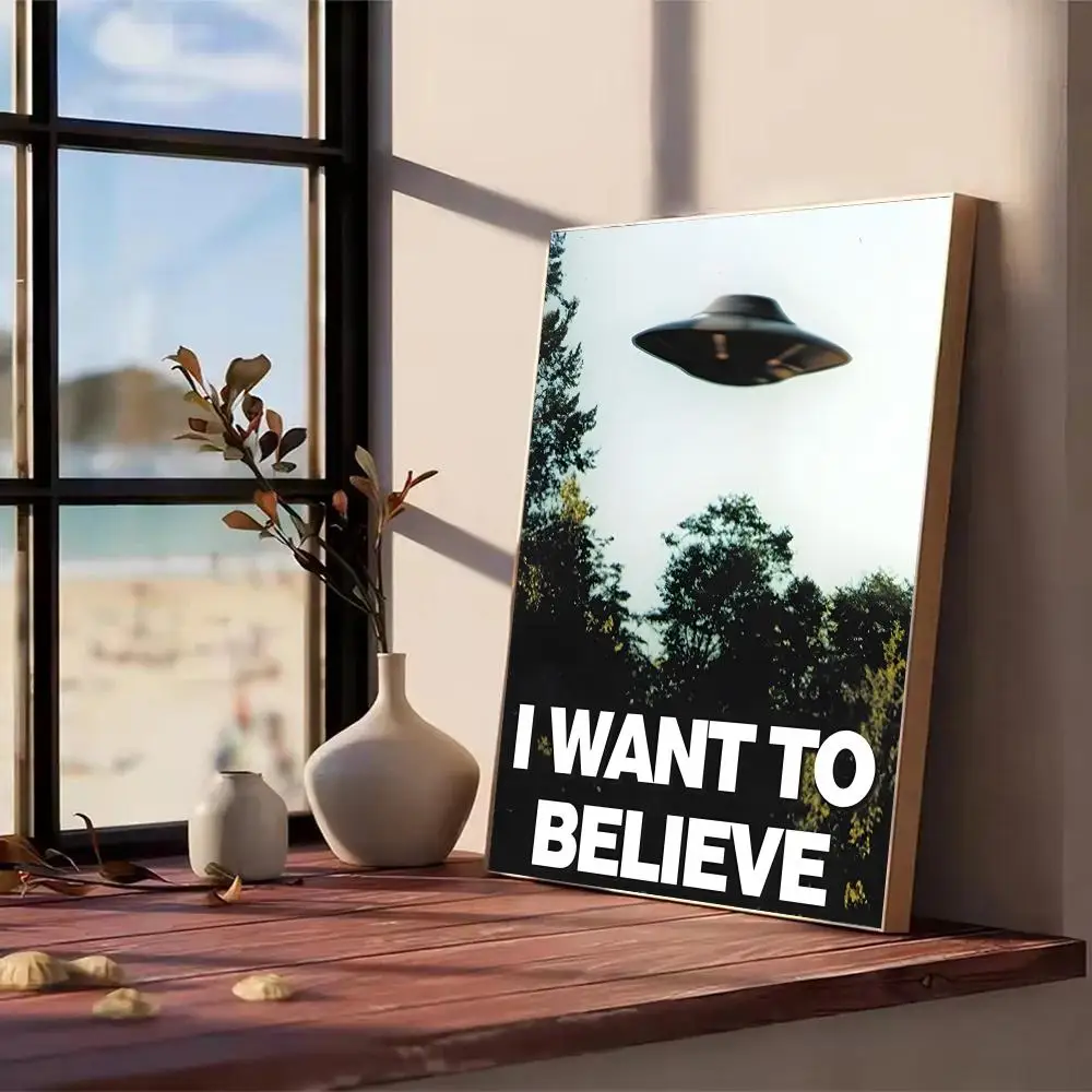 X-Files 1 تريد أن تصدق لوحة الفيلم الخط غرفة نوم المنزل قماش مقاوم للماء غير المؤطرة جدار الفن طباعة الديكور جدارية #5