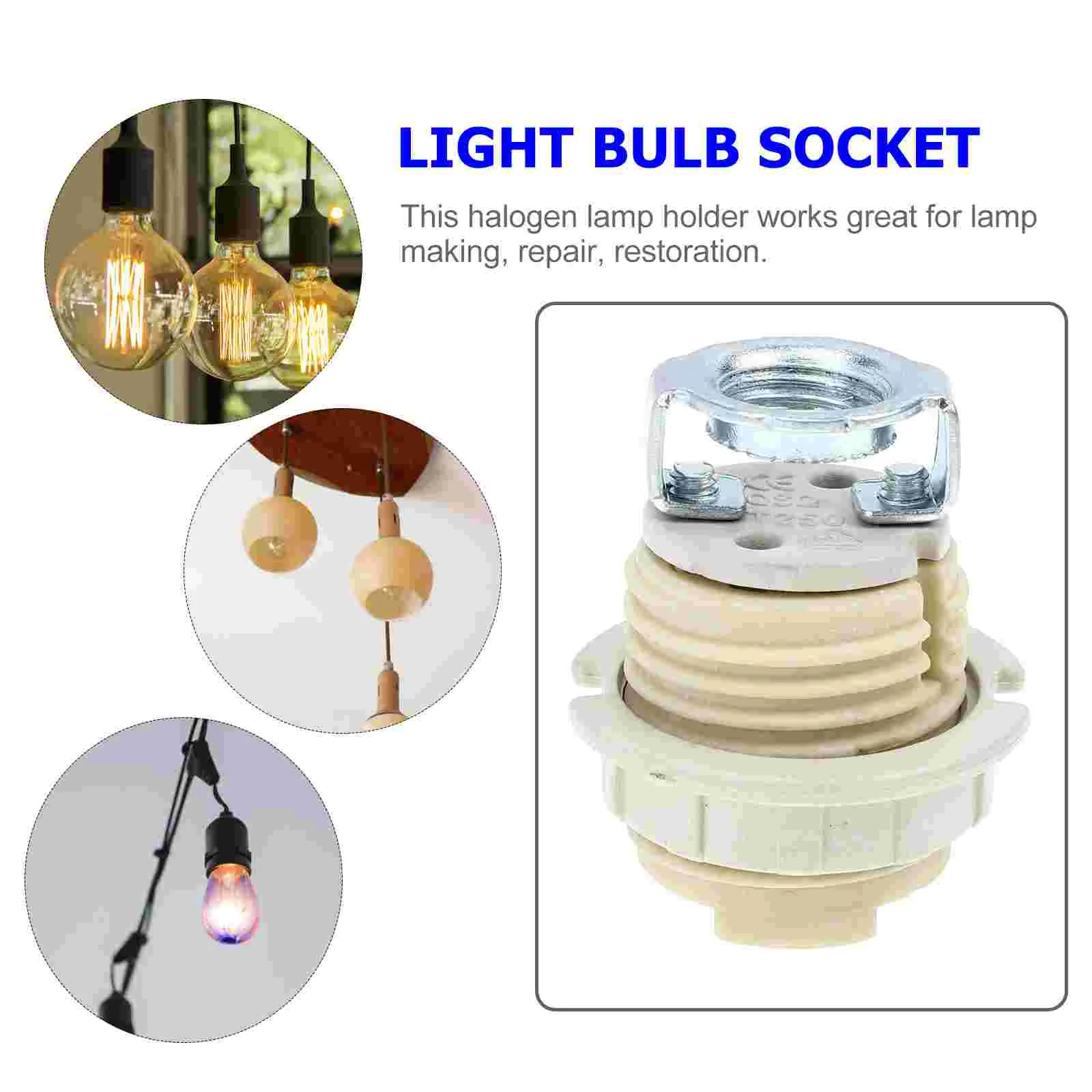 4 Pcs G9 Ceramic Lamp Holder Halogen Light Bulb Socket Replacement Bases Shade Ceramics Sockets for