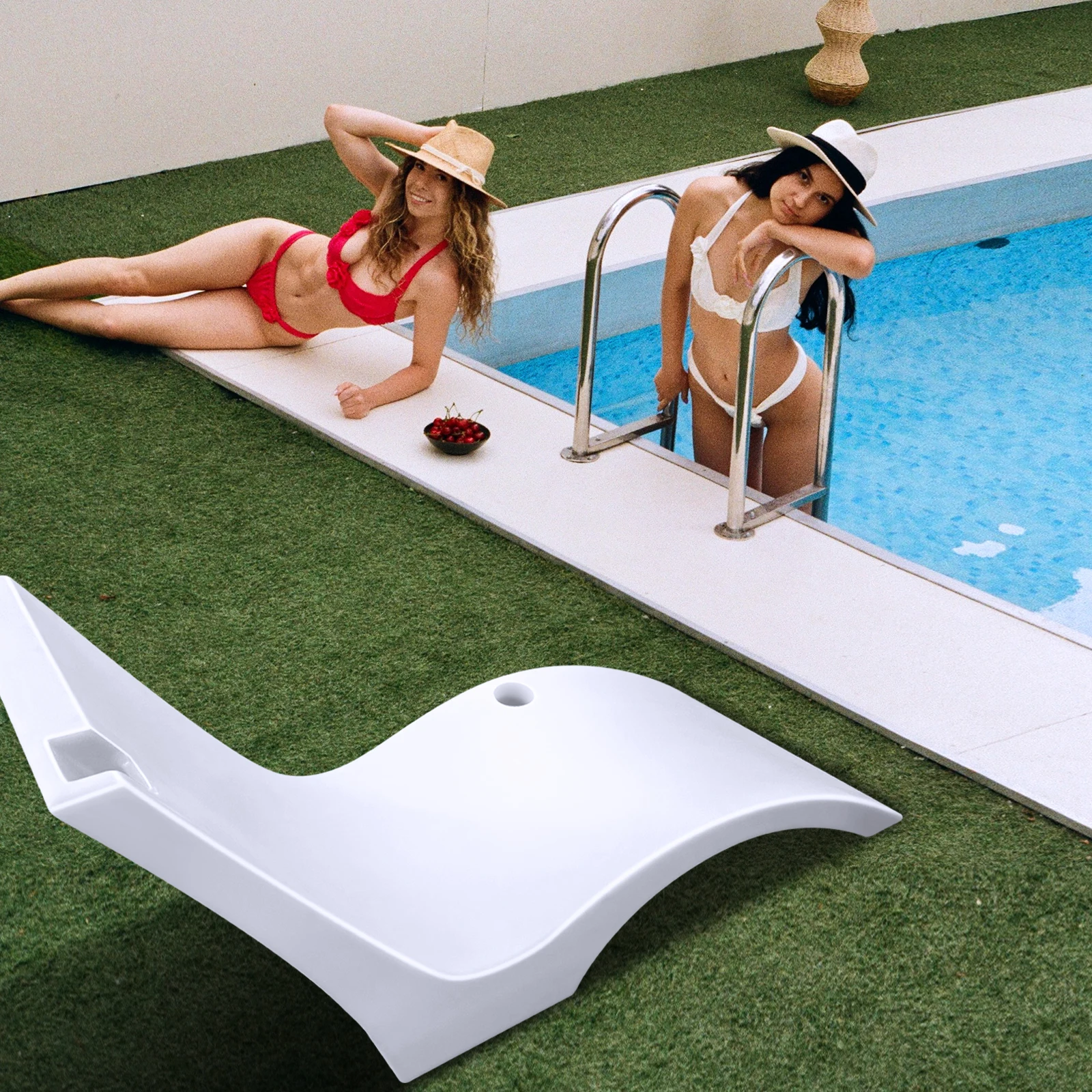 Ligstoelen Set Van Twee-Waterbestendige Zonnebank Chaise Lounge-Zonnebank Zwembadstoelen