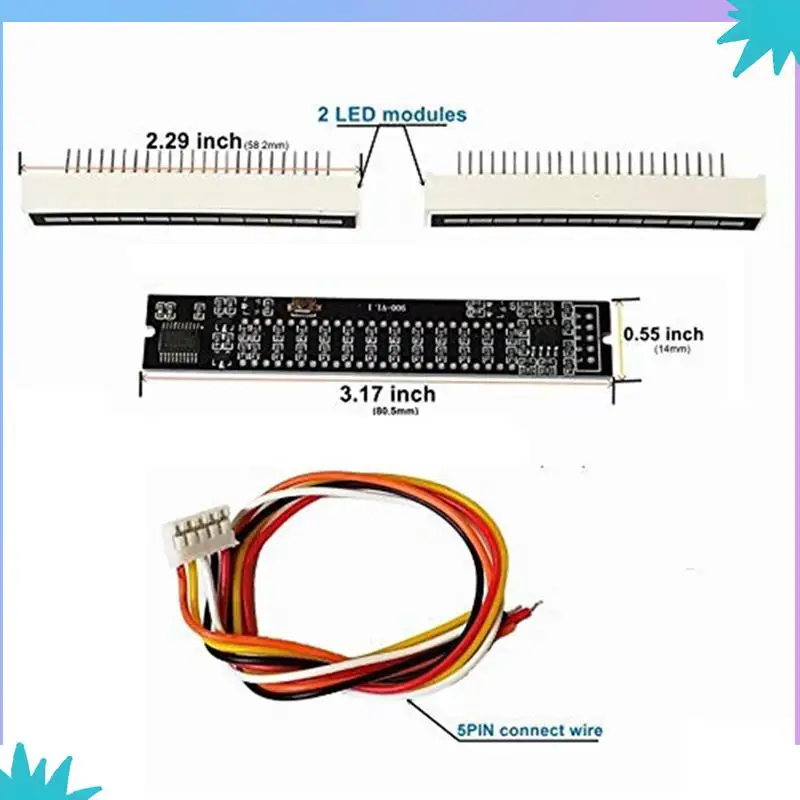 ABZW 2X 미니 듀얼 12 레벨 표시기 VU 미터 스테레오 증폭기 보드 AGC 모드, DIY 키트가있는 조정 가능한 광속 보드