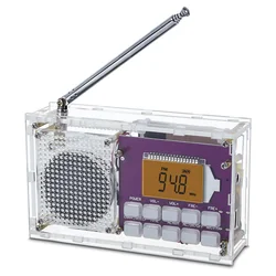 DIY Digital Radio Kit with Clock FM 87-108MHZ Digital Radio LCD Display Assemble Kit for Student STEM Learning Teaching