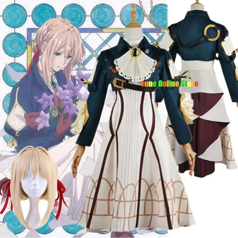 2025 Nieuwe Anime Cosplay Prinses Meid Jurk Anime Violet Evergarden Kostuum voor Vrouwen Halloween Maat AA