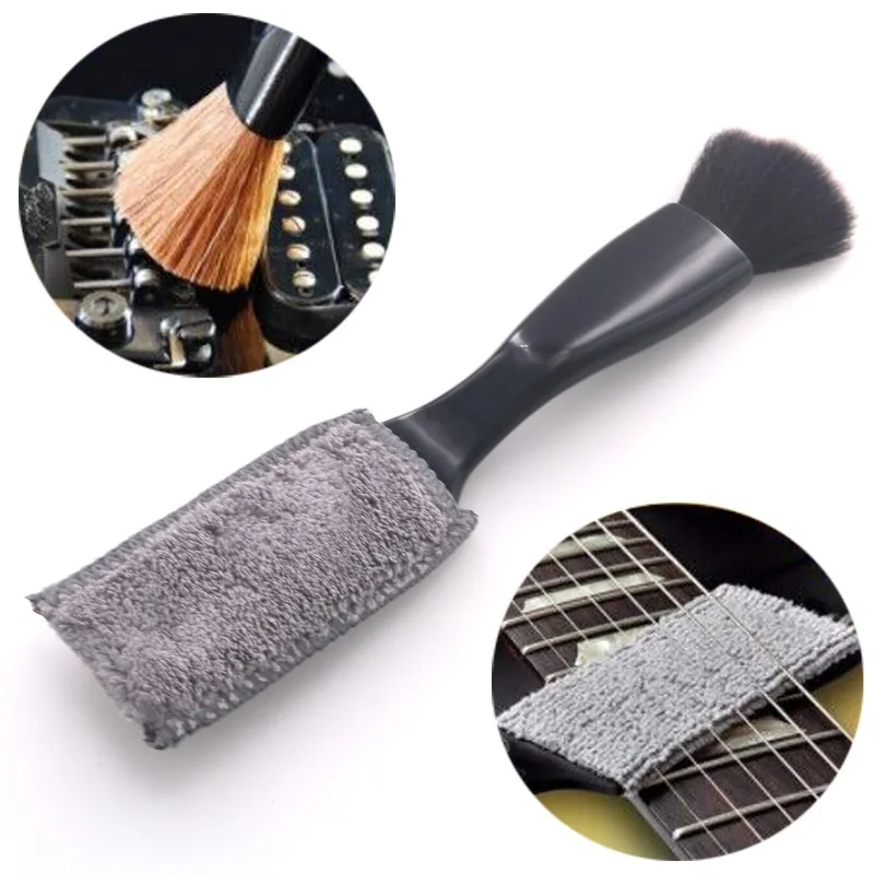 1PCS Guitar Care Brush String Fingerboard Cleaning Dust Removal Brush, Double Head Musical Instrument Accessories Dusting Brush