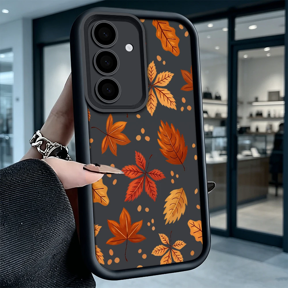 Autumn Leaves Watercolor Pattern Shockproof Soft TPU Back Case For Samsung S22 S23 S24 S25 S26 Ultra A16 A35 A55 Anti Drop Cover