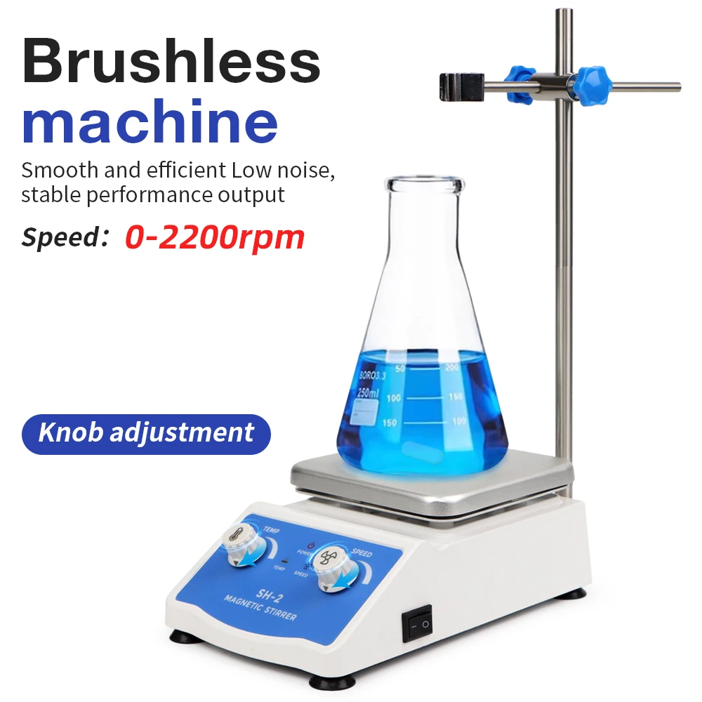 SH-2 Heating Magnetic Stirrer  Hot Plate Stirrer Adjustable Magnetic Mixer EU Plug 2000ml Liquid Stirrator for Laboratory
